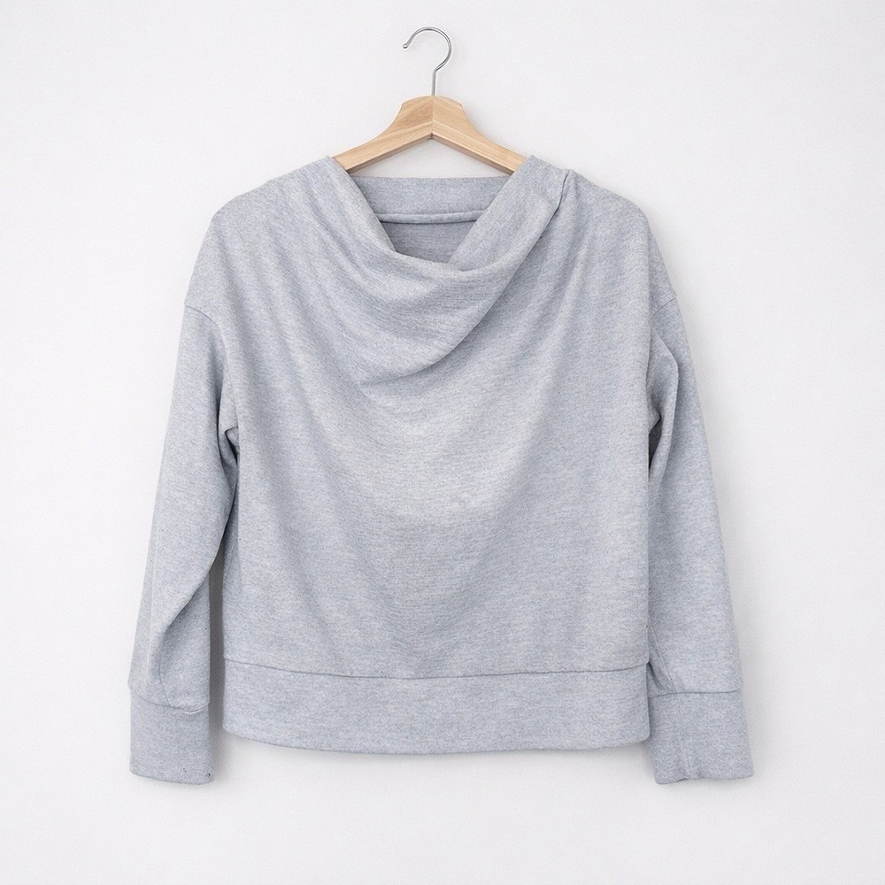 Haven Well Within Heathered Light Blue Drape Neck Top Size Small Lounge‎ Wear